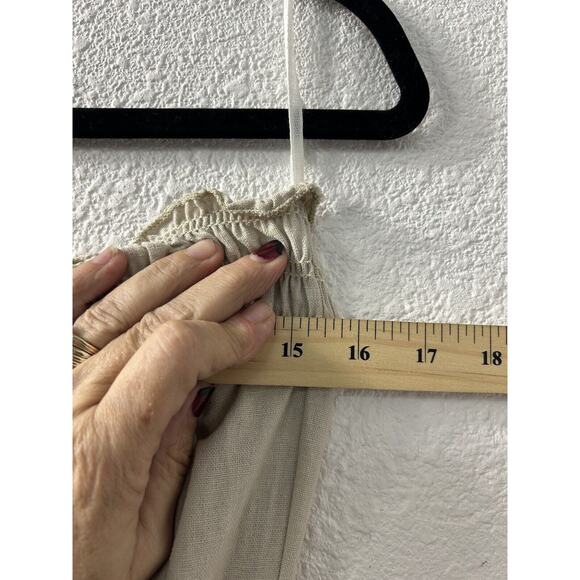 Rainbow Womens Linen Blend Jumpsuit Size‎ Large Beige Sleeveless Pockets NWT - Picture 4 of 9